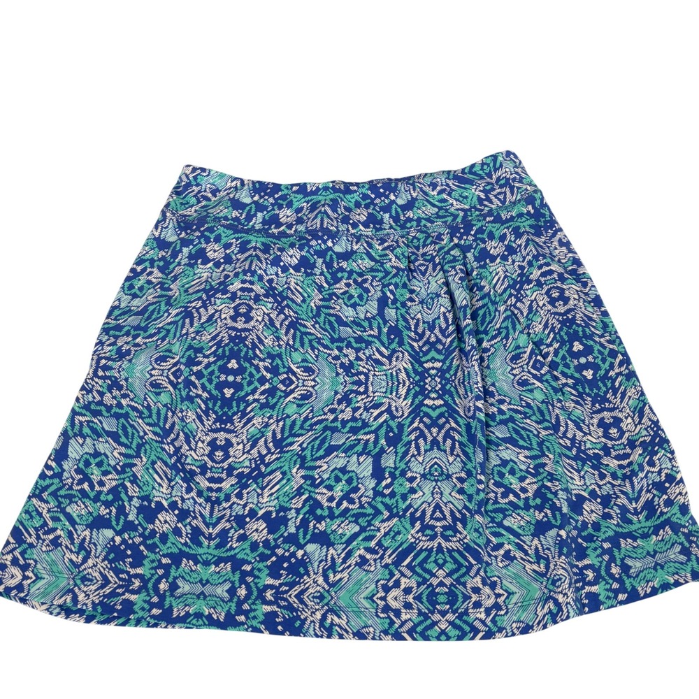 Title Nine Breeze Mini Skirt Women L Blue Geometric A-Line Activewear Skirt